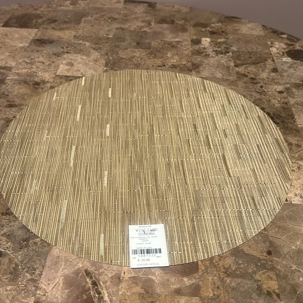 Chilewich Bamboo Round Camel Easy-Care Placemat, Set of 8